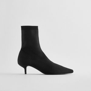 Zara sock boots kitten heel